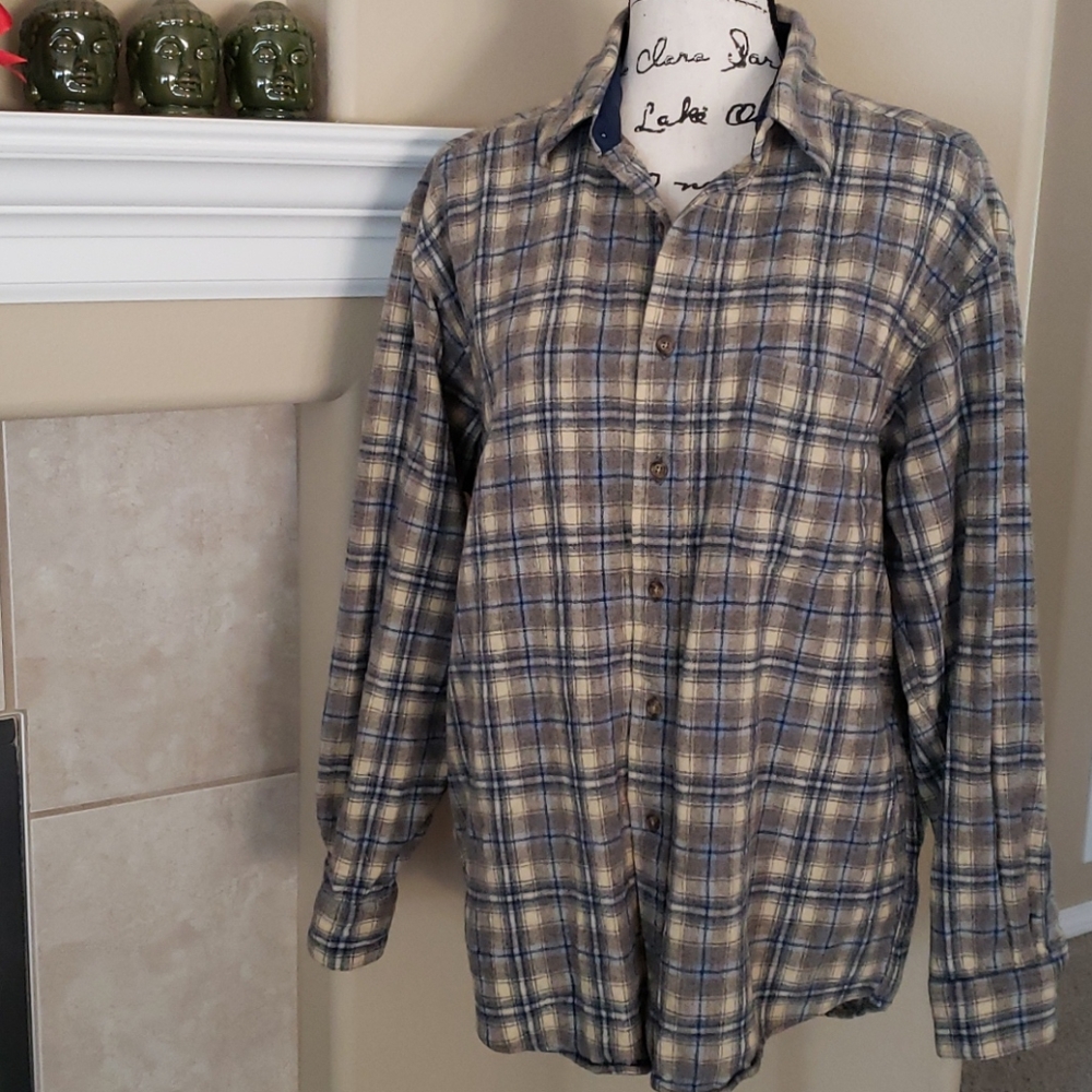 Pendleton Genuine Wool Button Down Plaid Shirt L - image 1